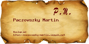 Paczovszky Martin névjegykártya