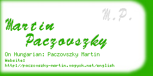 martin paczovszky business card